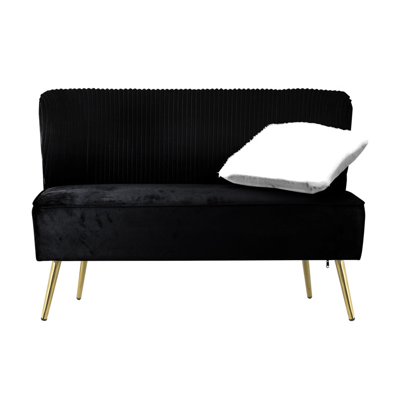 Maleka Loveseat, Noir, 32.3" H x 46.7" W x 27.2" D
