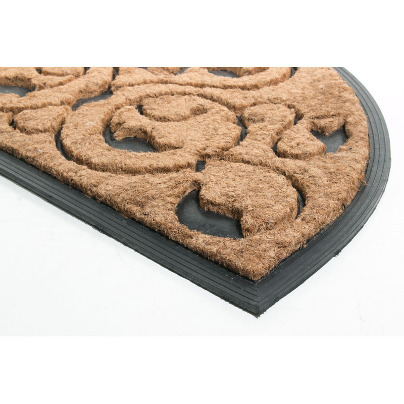 Tapis d’extérieur antidérapant demi-rond Needville, Demi-cercle 1 pi 6 po x 2 pi 6 po