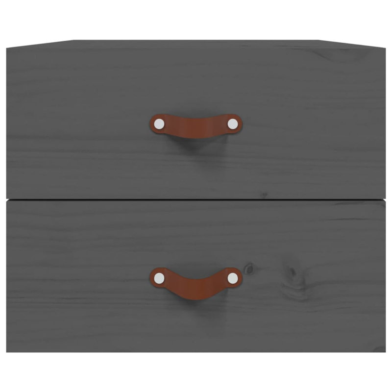 Kareema 50cm W Solid Wood Bedside Table, Grey