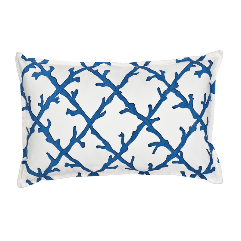 Lattice Reversible Throw Pillow, Blue