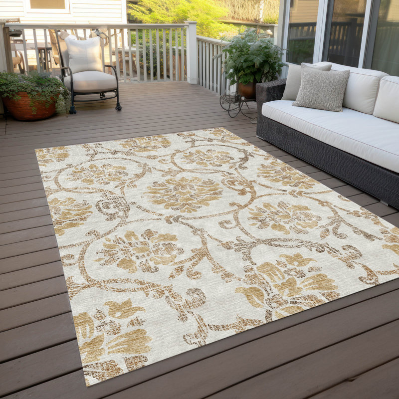 Tapis intérieur / extérieur Sokaina avec envers antidérapant, Rectangulaire 3 pi x 5 pi