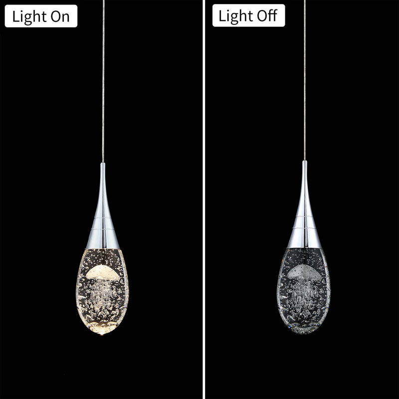 Gulnaj 1 - Light Chrome Jellyfish LED Single Pendant
