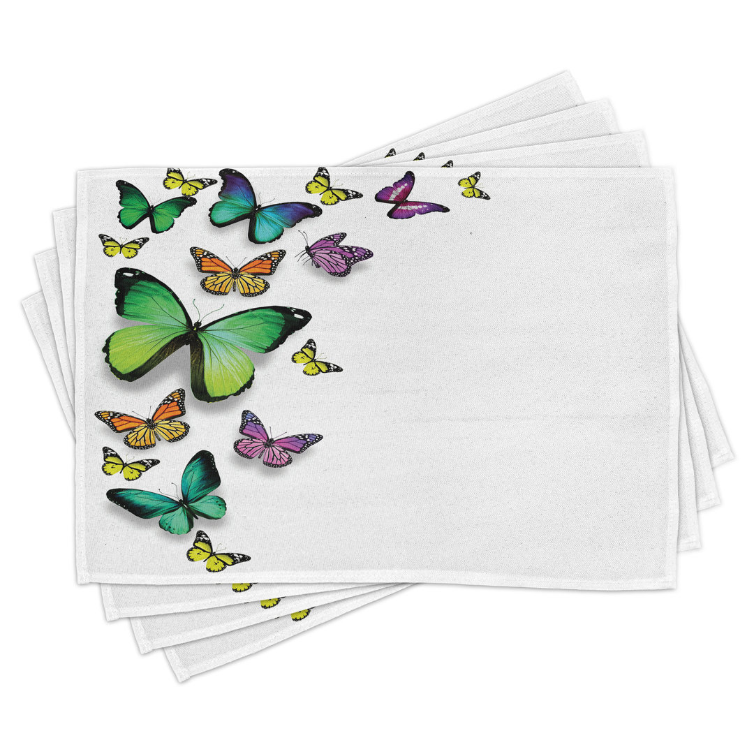 Platzdeckchen 4er Set, Bohem Wild Butterflies, Multicolor