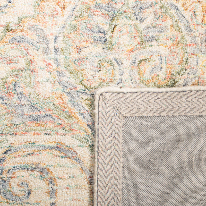 Prospe Hand Tufted Wool Floral Rug, Rectangle 8' x 10'