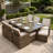 Amher 10 - Person Wicker Patio Dining Set with Rectangular Table , Cushions Included-927614628-826563043