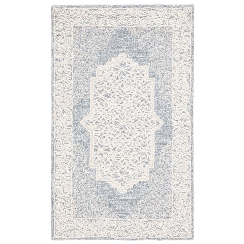 Abstract Hand Tufted Wool With Cotton Cloth Backing Oriental Rug, Square 6'