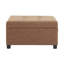 Repose-pieds carré de 35 po en similicuir brun avec tabouret et banc rembourré avec rangement caché | Idée cadeau-1386930107