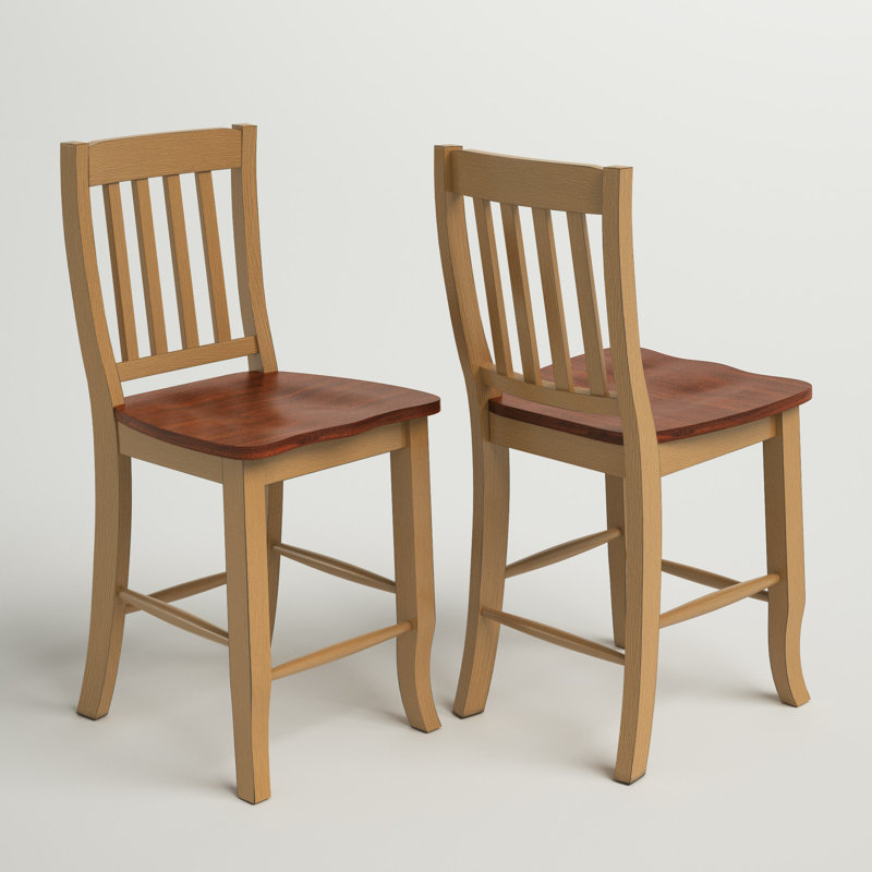 Orviston Solid Wood Counter Stool, Brown/Beige