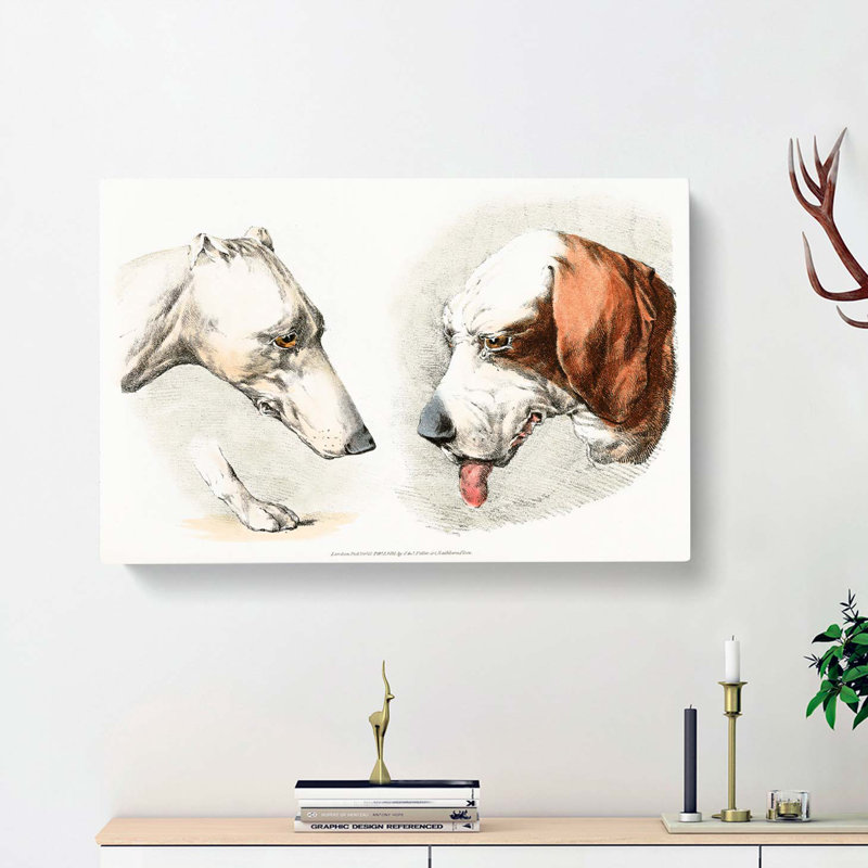 Two Dogs by Henry Thomas Alken - Wrapped Canvas, 50cm H x 76cm W x 3cm D