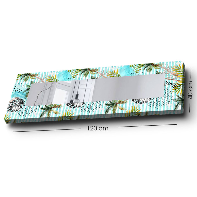 Élégant miroir décoratif avec cadre en bois, 15,7 x 47,2 pouces | 100% toile sur panneau de fibres à densité moyenne, épaisseur: 0,12 pouce | Taille réelle du miroir: 7,9 po x 39,4 po | Décoration murale élégante pour le salon, la chambre à coucher et le vestibule