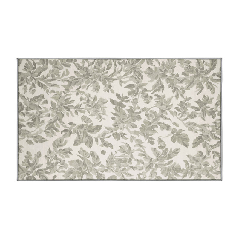 Machine Washable Gray Area Rug, Rectangle 5' x 7'