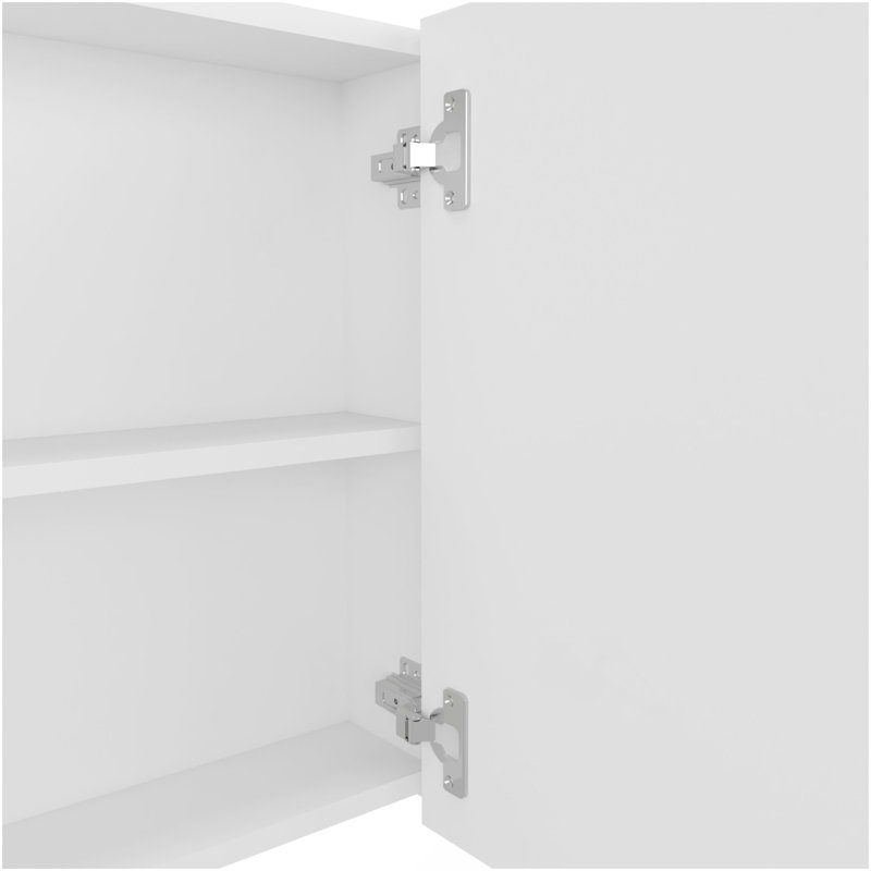 Pharmacie H 19,70 po, avec 2 portes, 3 tablettes, 2 miroirs, blanc, Blanc