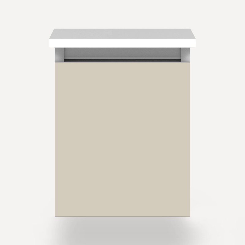 Cartesian Vanity 60" W (4 Drawers), Lava Black, Matte Sand