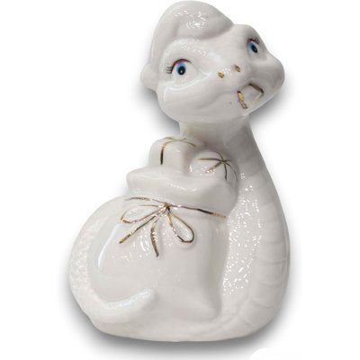 Victoria Bella Ceramic Figurine Snake-Piggy Bank 5.5" H Gift for New Year and Christmas Holidays, Symbol of 2025