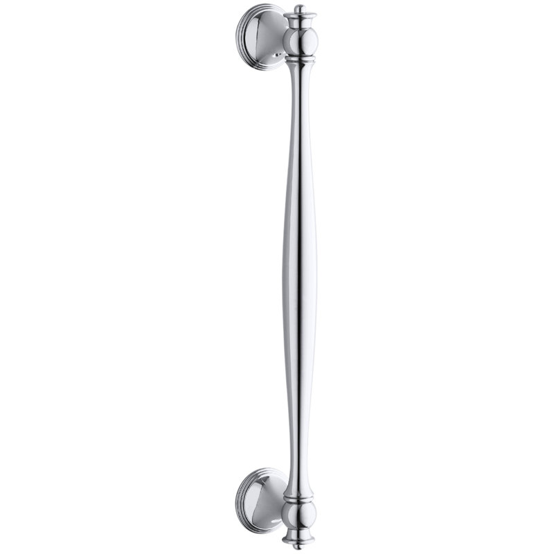 Finial Pivot Door Handle, Argent poli brillant