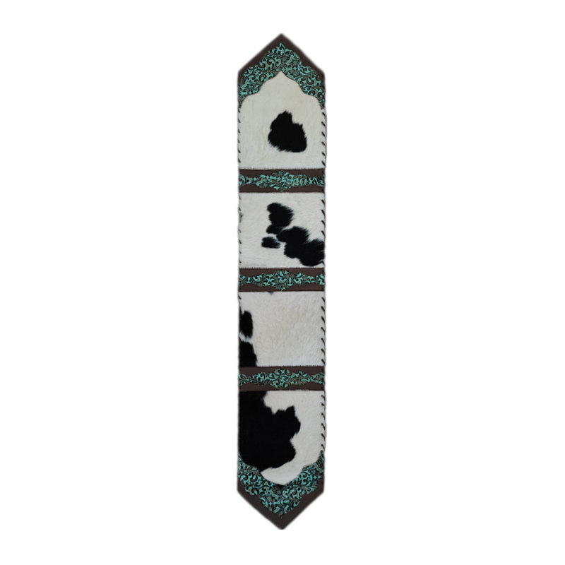 Cowhide & Leather Table Runner, 96" L x 12" D