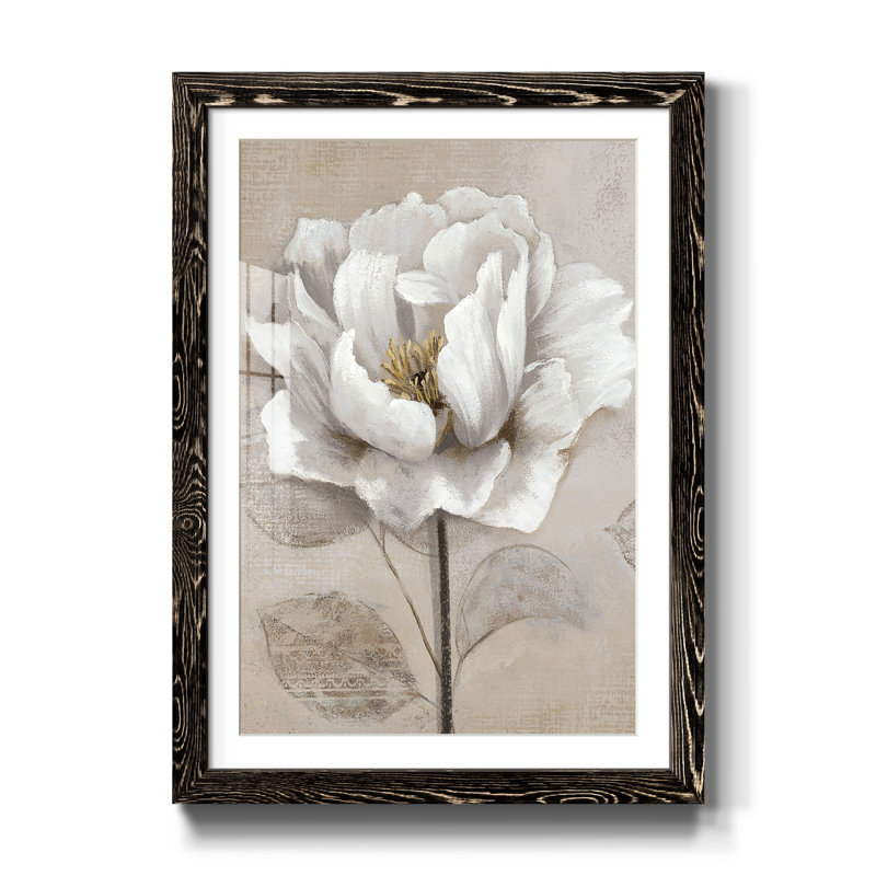 Doux blanc II - cadre photo, reproduction d'art, Cadre noir, H 31,5 po x l 23,5 po x P 1,5 po