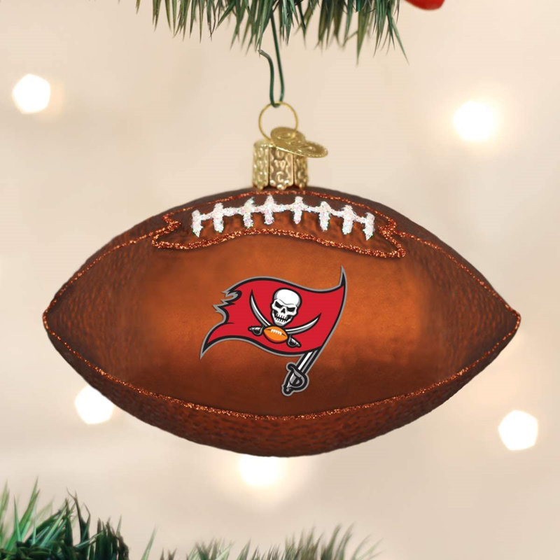 2.75'' Handmade Glass Sports Hanging Figurine Ornament, Tampa Bay Buccaneers