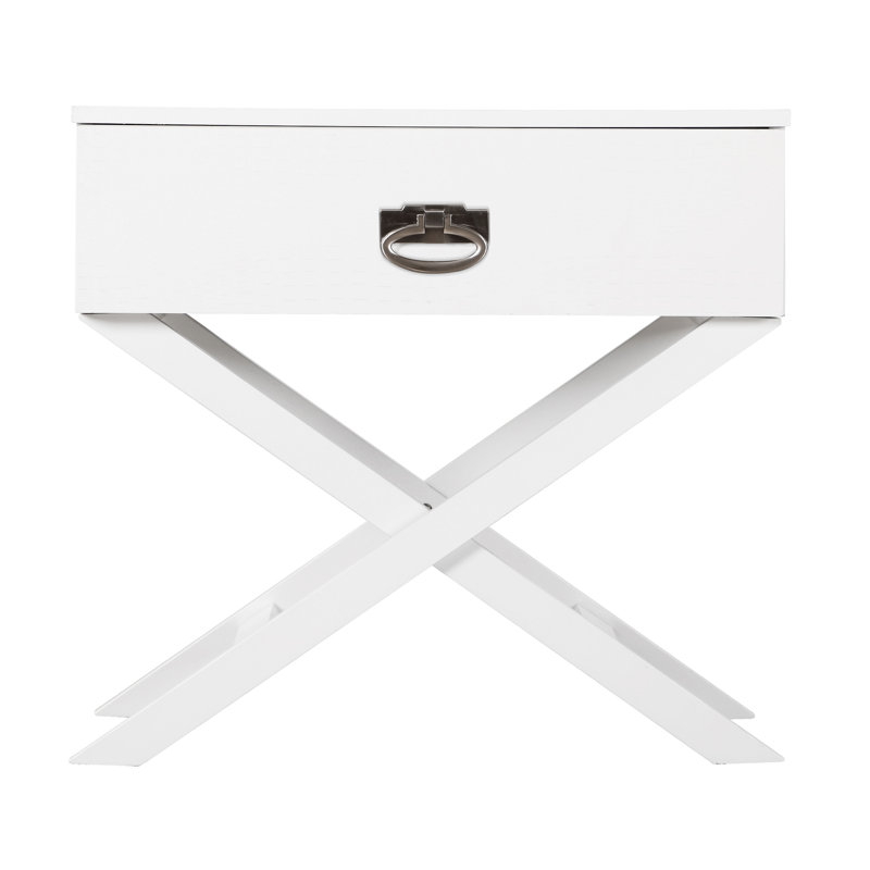 Table de chevet blanche pour la chambre à coucher - Design moderne et économique avec tiroir de rangement