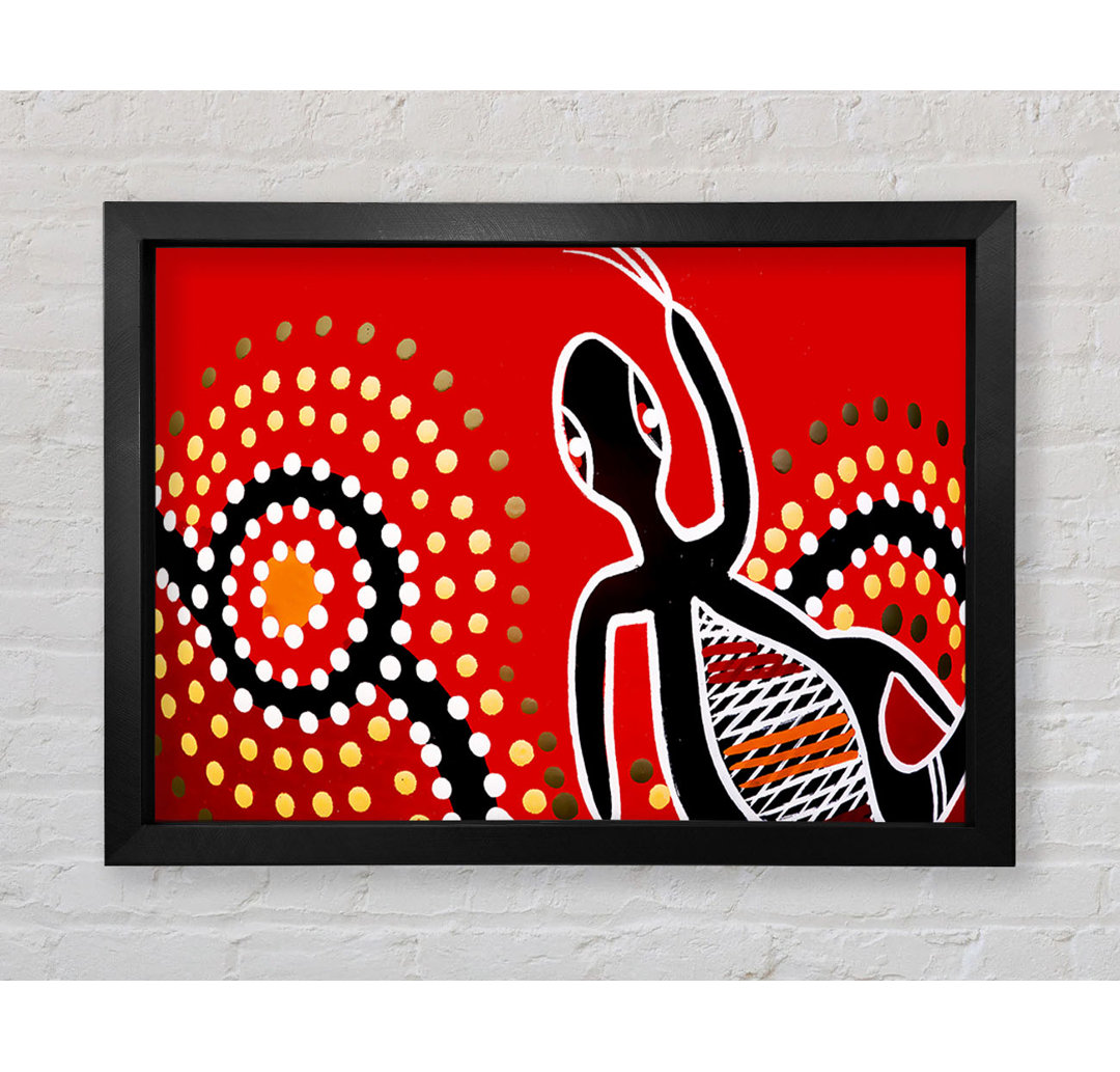 Aborigine Roter Gecko Sonne - Druck