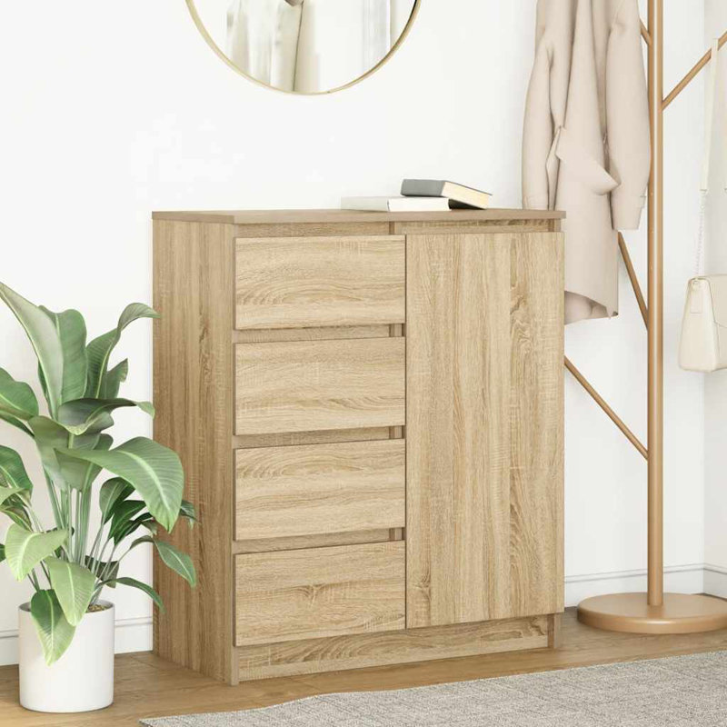 Sideboard With Drawers 71X35x84 Cm Engineered Wood, Sonoma Oak