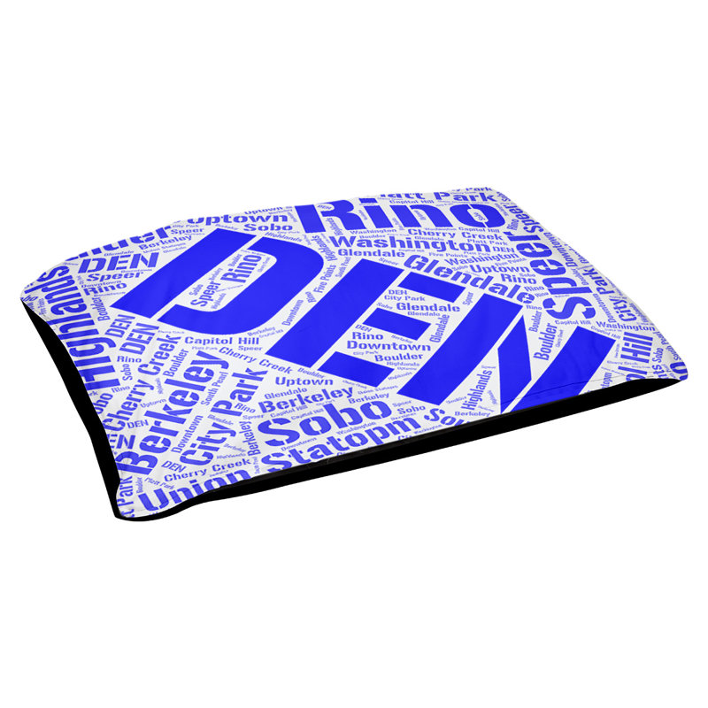 Coussin de chien « districts », Grand (l 40 po x P 30 po x H 14 po), Bleu, Denver
