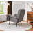 Olie Curved Arm Sculptural Corduroy Accent Chair,Retro Comfort for Modern Living Rooms-1974605407