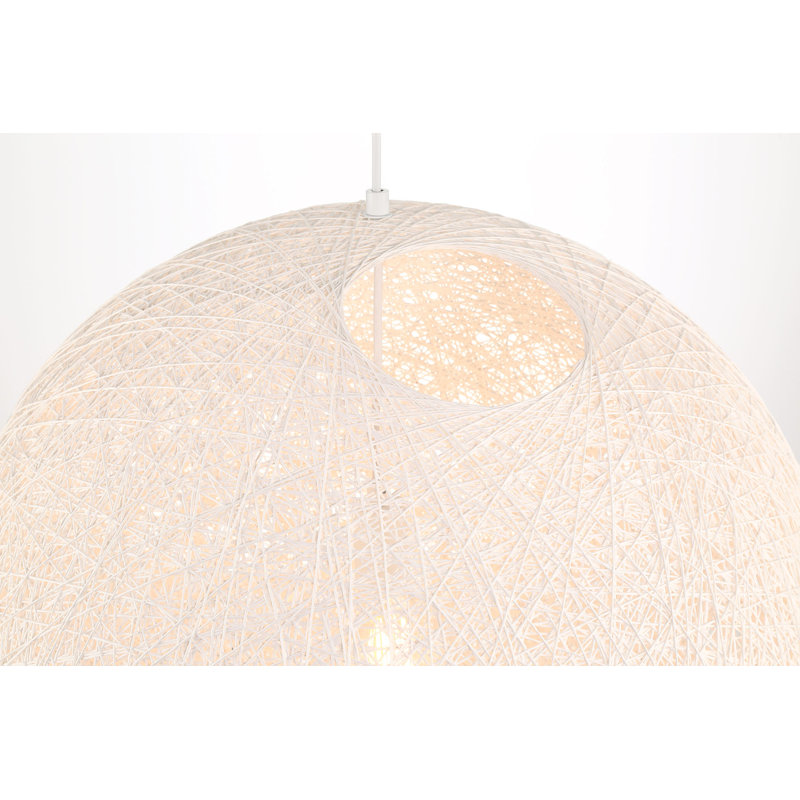 Luminaire suspendu 1 lumière Jahmaine, Blanc mat, Blanc, H 146,25 po x l 24 po x P 24 po