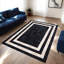 Tapis en peau de vache patchwork avec cadre noir_8,83 x 12 pi-1116755960