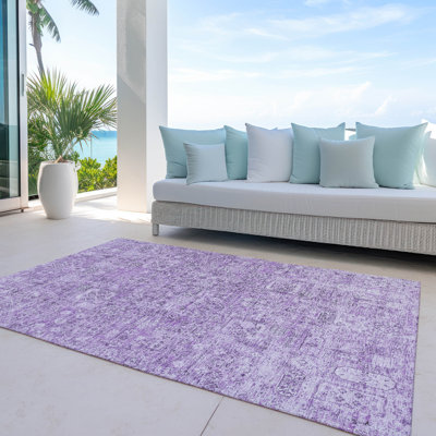 Everlee Flatweave Washable Ikat Indoor / Outdoor Rug