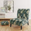 Blanc, blanc, blanc, vert, rétro, fleurs de chalet - Fauteuil de chambre rembourré Cottagecore, fauteuil d'appoint blanc