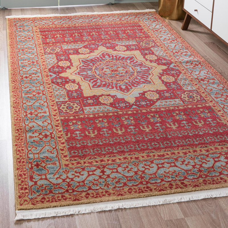 Tapis oriental rouge Ophelia, Rectangle 2 pi x 3 pi 1 po