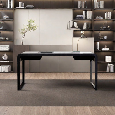 Granite slab desk simple solid wood office desk