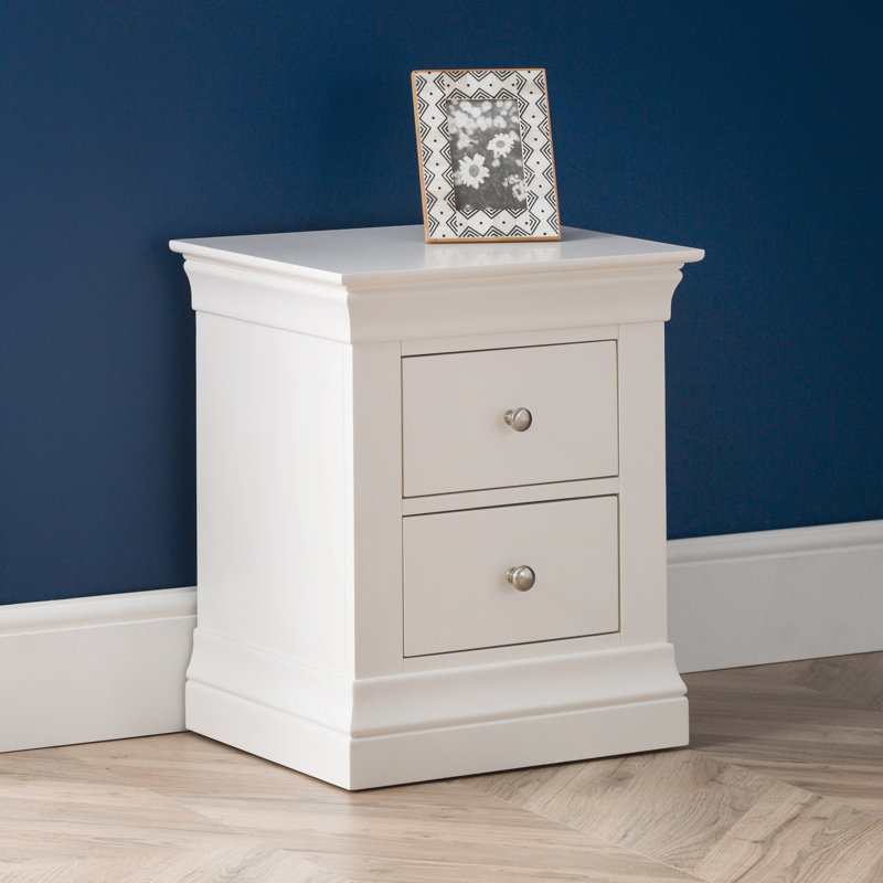 Dial 50cm W Bedside Table, White
