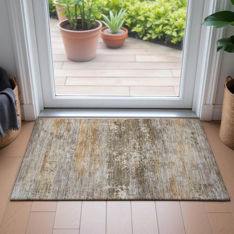 Machine Washable Indoor/Outdoor Jacinto ACN2146 Abstract Rug, Rectangle 1'8" x 2'6"