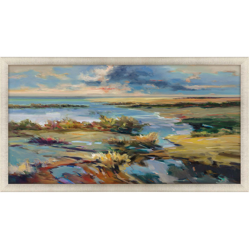 Marsh Light Gold Framed Print Wall Art