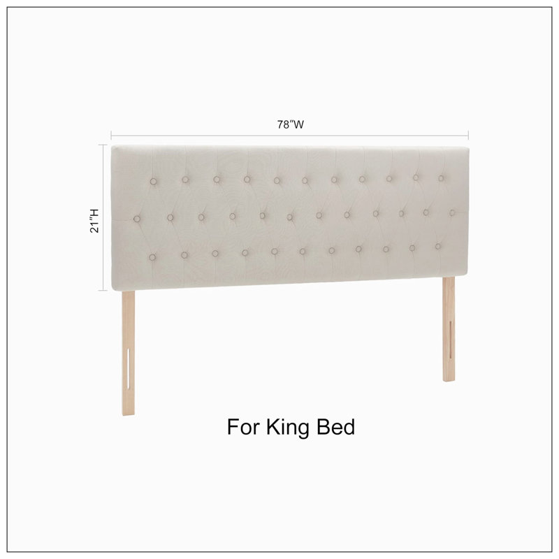 Tête de lit tapissier Darlean, Beige, Simple