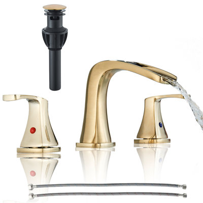 Widespread 2-handle Bathroom Faucet with Drain Assembly
