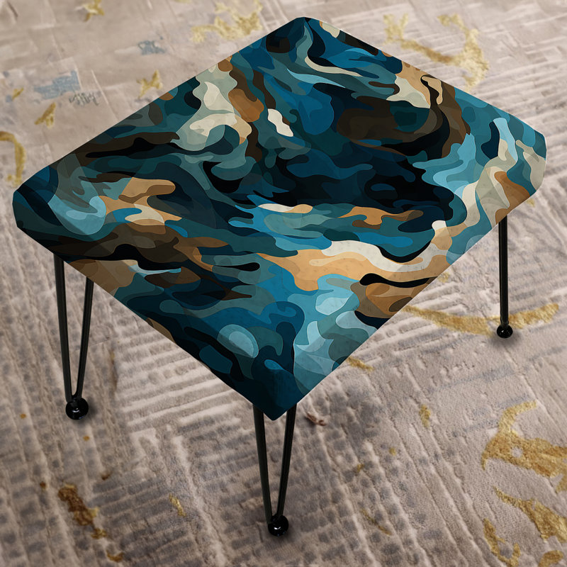Repose-pieds rectangulaire noir et bleu Futuristic Stealth