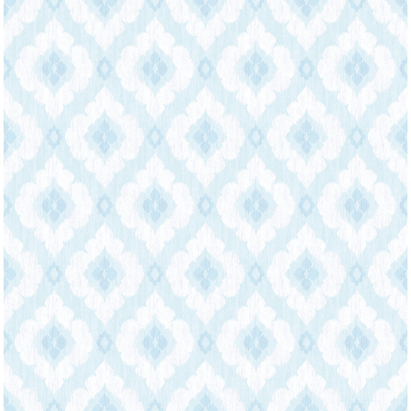 Bungalow Rose Designs Floral Medallion Unpasted Wallpaper, Sky Blue