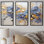 «Blue and Gold Exquisit Violets I - Violets», ensemble de reproduction d'art mural