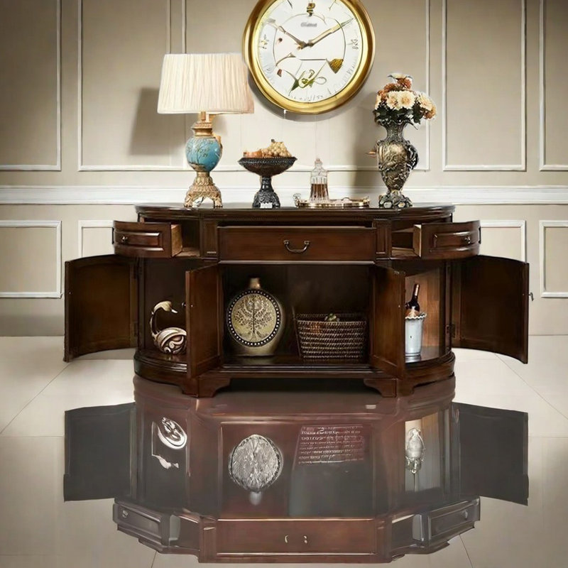 American style solid wood half round sideboard