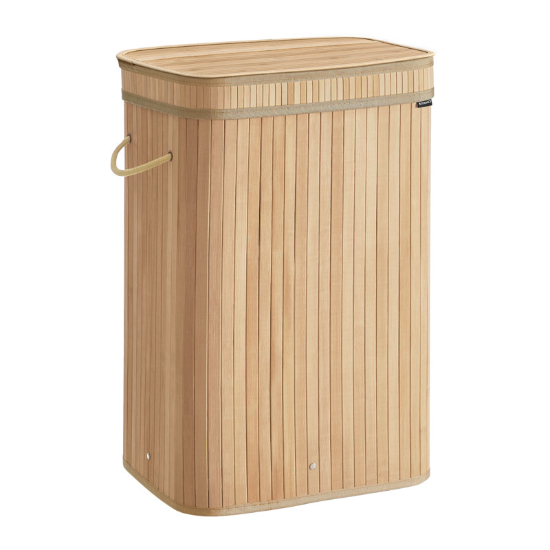 Bamboo Laundry Hamper with Handles, Natural, 61cm H x 42.5cm W x 31.5cm D