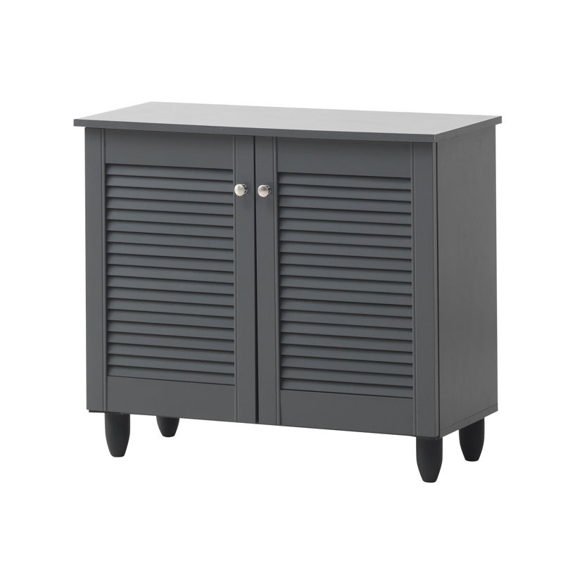 Morgan 9 Pair Shoe Storage Cabinet, Dark Grey