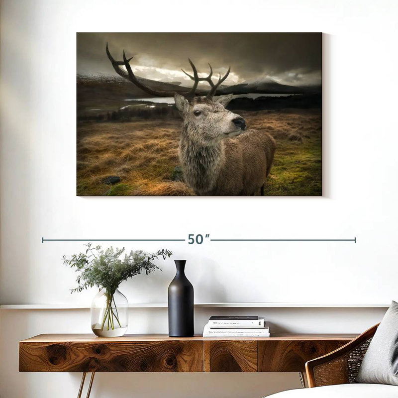 Cerf photogénique, H 26 po x l 39 po