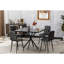 Table de salle à manger carrée noire de 38,6 po x 38,6 po x 30,2 po de style Mid-Century moderne et en fer, peu encombrante et facile à assembler pour 4 à 6 personnes-118577436