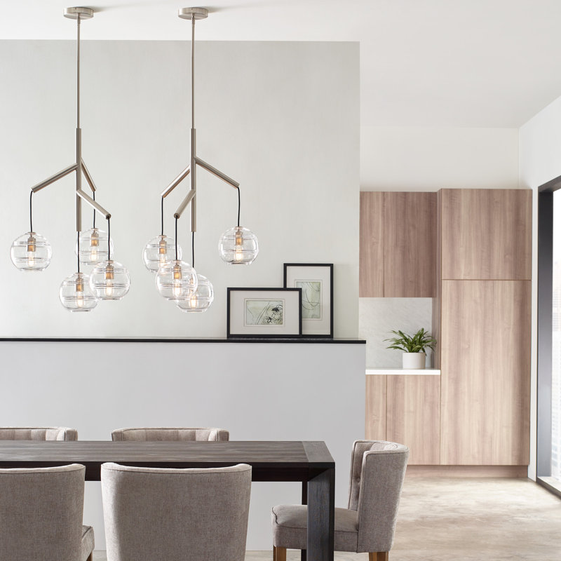 Sedona 4 - Light Pendant, Yes, Satin Nickel, Clear