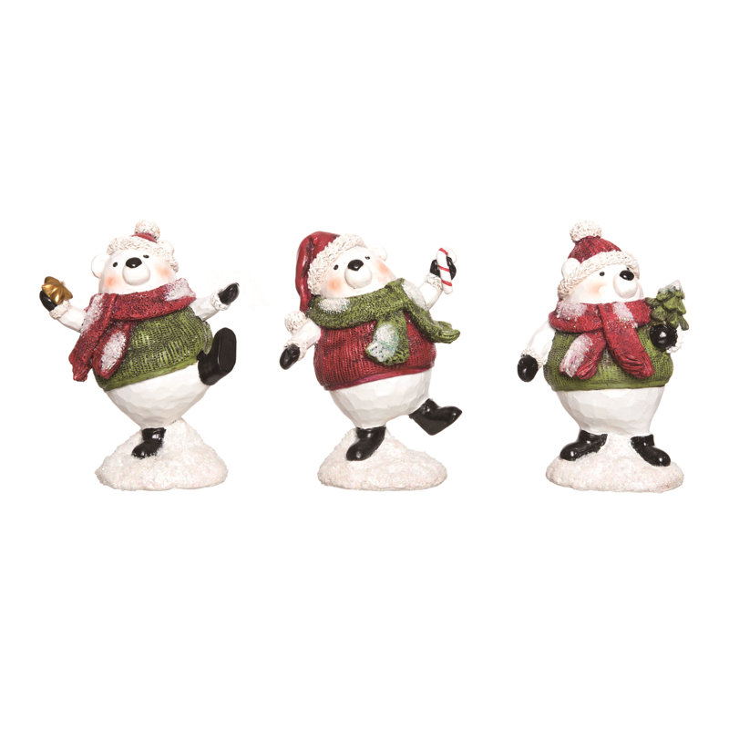  Ensemble de 3 décorations de Noël en résine