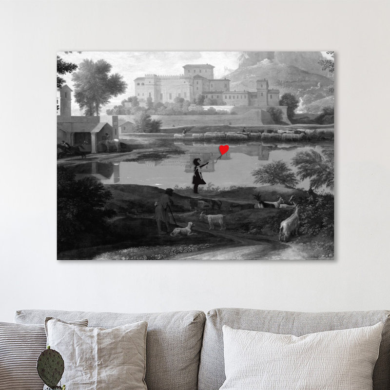 Balloon Girl Meets The Masters by Banksy - Wrapped Canvas Print, 61 cm H x 81 cm W x 4 cm D