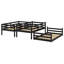 Triple lit superposé détachable en bois - 2 échelles intégrées et garde-corps de sécurité-701913285